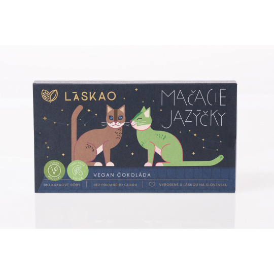 VEGAN kočičí jazýčky s limetkovou příchutí 80 g Laskao